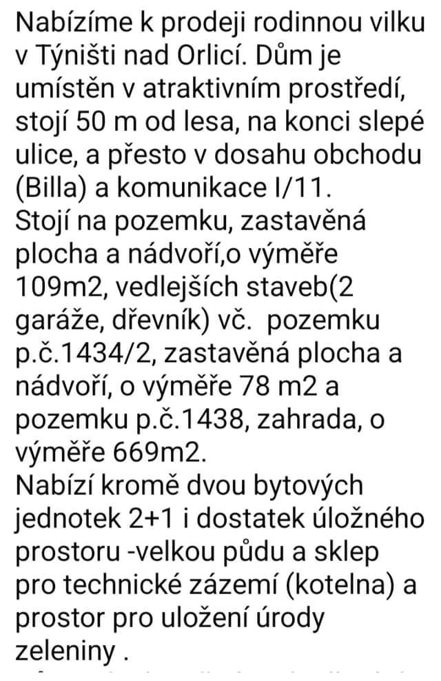 Vilka k rekonstrukci, okres Hradec Králové