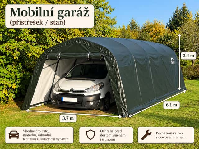 Mobilní garáž (přístřešek / stan), okres Vsetín