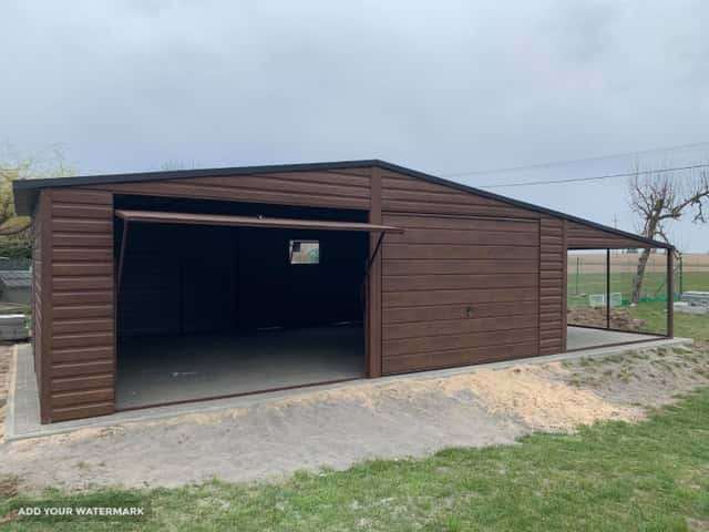 Plechová garáž 7x5 + 3, okres Olomouc