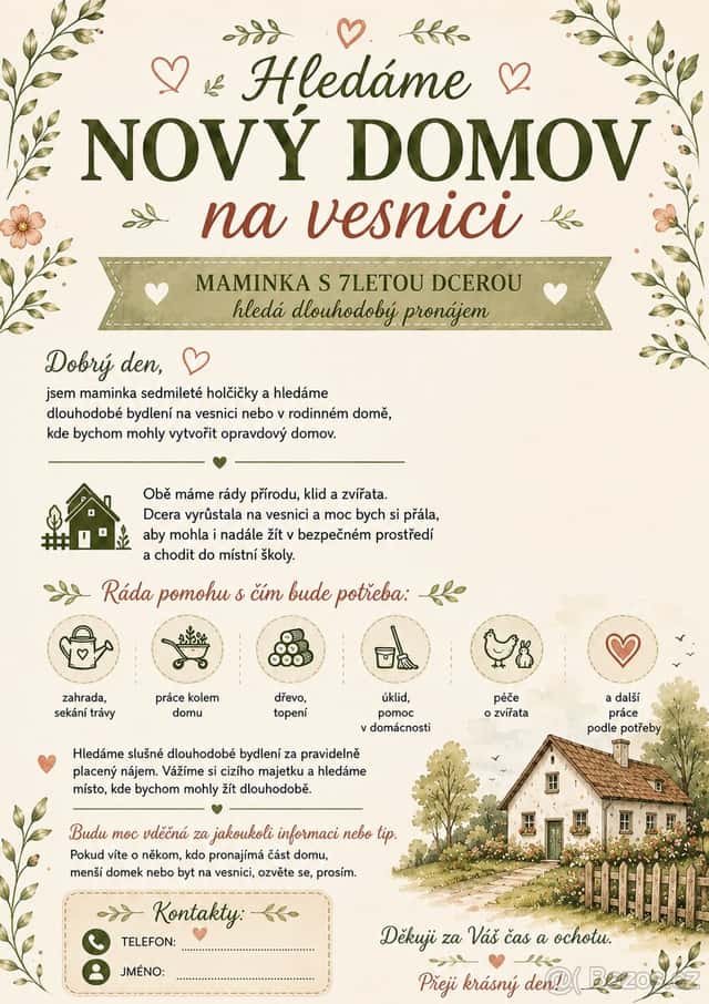 Bydlení na vesnici, okres Olomouc