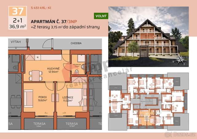 Prodej apartmánu č. 37 v Krkonoších, okres Semily