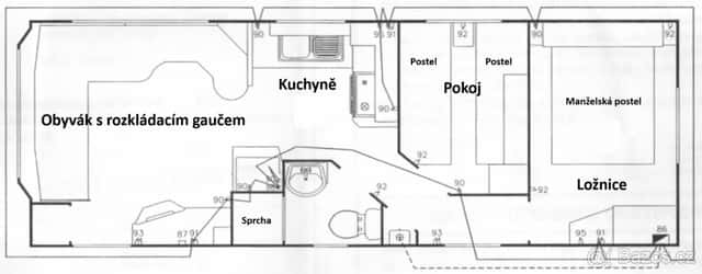 Mobilheim 8,8 x 3,1m zateplený a výměněné okna, okres Hodonín