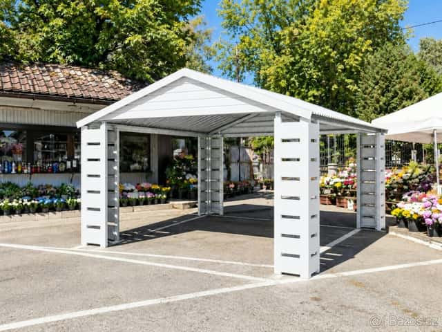 Prodejní stánek ocelová konstrukce s plechem 4x4x2,13m, okres Domažlice