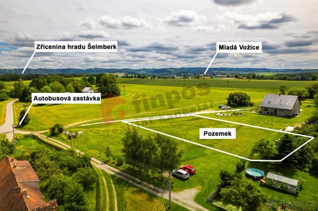 Prodej nádherné stavební parcely s výhledem 1702 m2, 3km od, okres Tábor