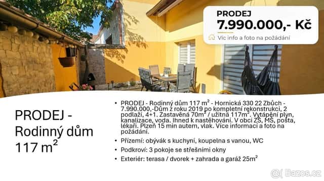 Prodej RD, okres Plzeň-sever