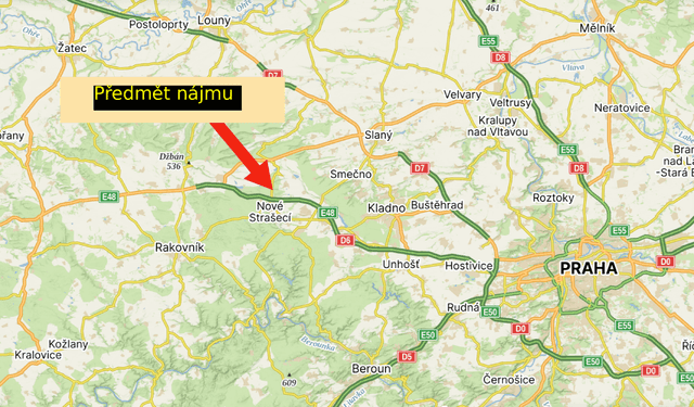 Pronajmu, komerční pozemek 5.000m2, okres Kladno