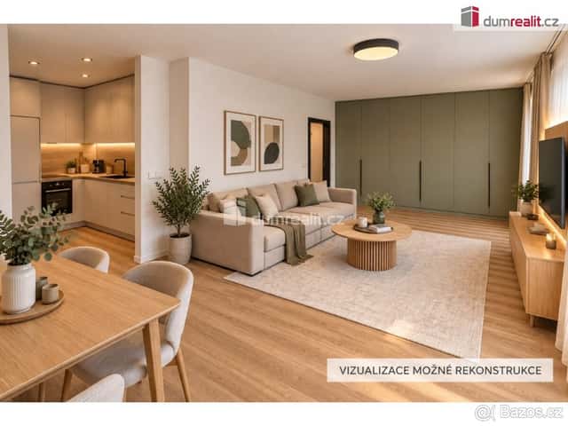 Světlý byt 1+1, 32,6 m2 + lodžie 6 m2, 6.patro, panel po rek, Praha 6
