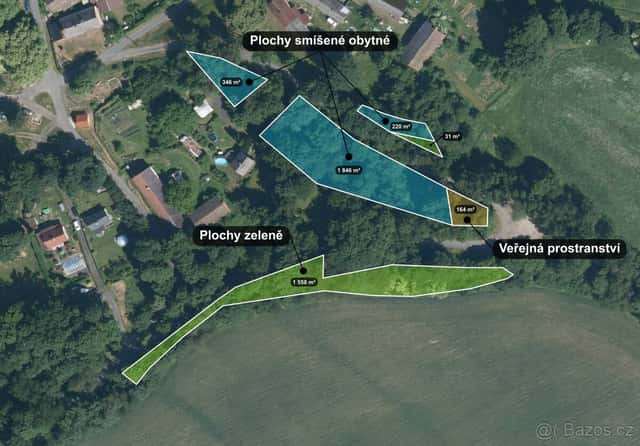 Soubor pozemků 4 165 m², Planá - Kříženec, ev.č. LB01826, okres Tachov