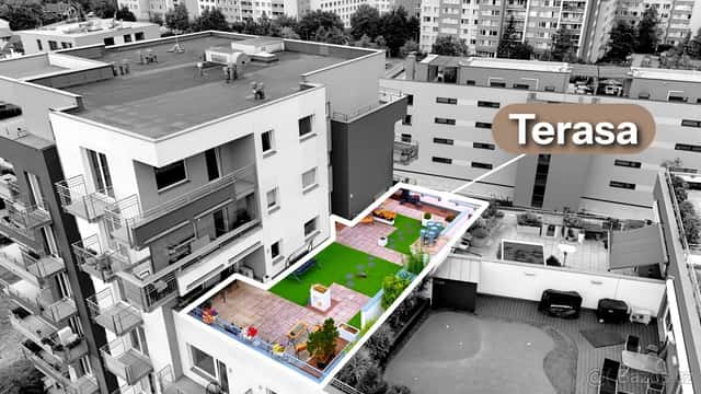 Byt 3+kk | Terasa 124 m² | 2 balkony | Parkovací stání | Let, Praha 9