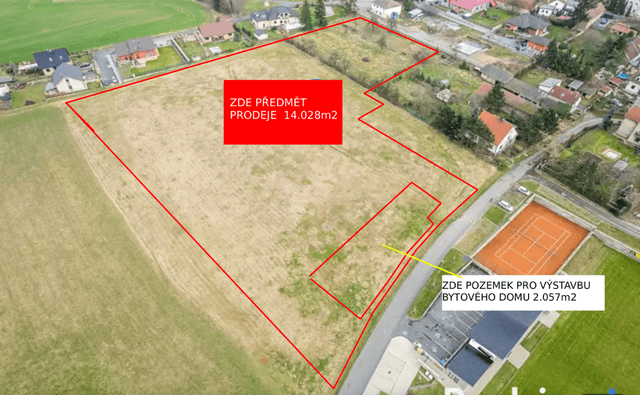 Stavební pozemek na 10 RD Přišimasy., okres Kolín