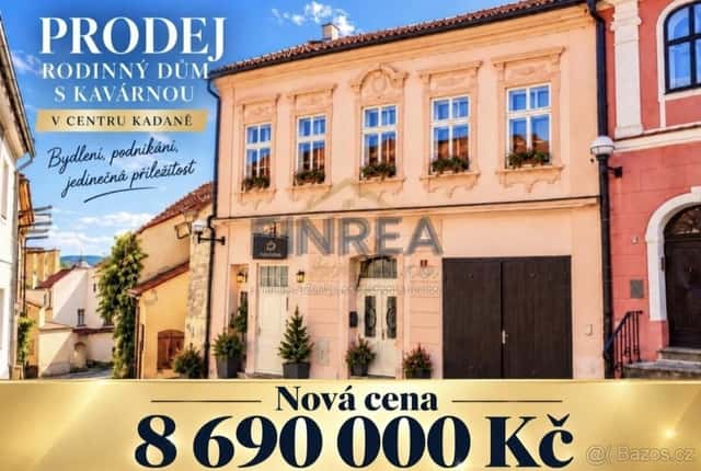 Prodej rodinného domu s kavárnou, Kadaň, ul. Žatecká, okres Chomutov