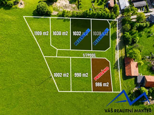 Prodej, stavební parcela, 1030 m2, Mořkov, okres Nový Jičín