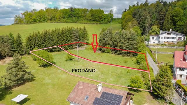 Pozemek určený k výstavbě domu 1678 m2 v Kolinci, okres Klatovy