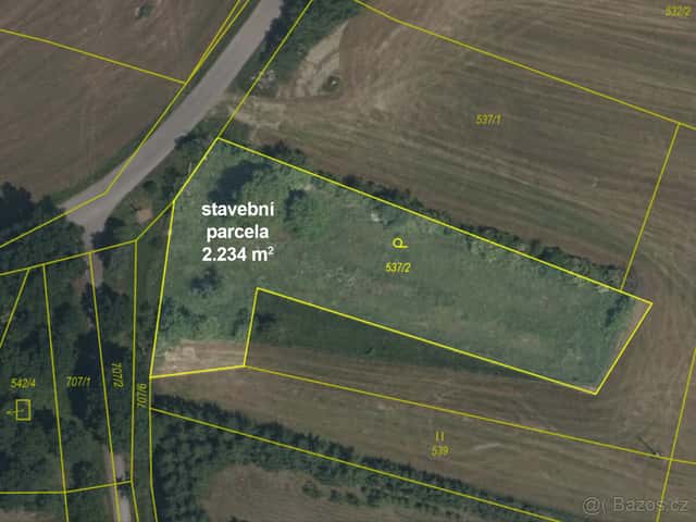 Stavební parcela 2.234m2 Holušice u Mužetic, okres Strakonice