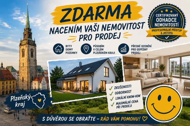 ocenenění Vaší nemovitosti k prodeji zdarma bez závazku, okres Plzeň-město