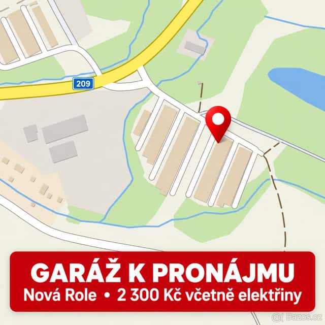 Pronájem garáže – Nová Role s elektřinou, okres Karlovy Vary