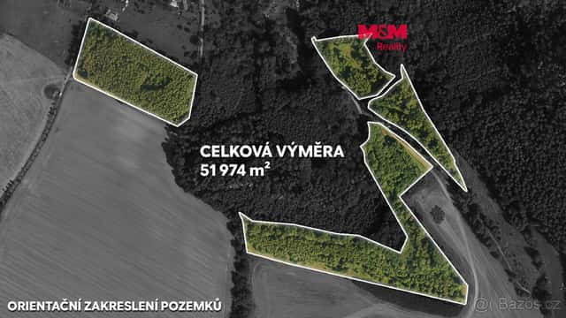 Prodej souboru pozemků, 51974 m², Blíževedly, okres Česká Lípa