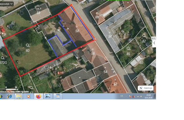 Stavební pozemek Modrá 1300m2, okres Uherské Hradiště