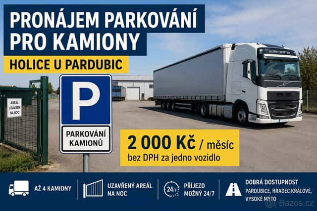 PARKOVÁNÍ KAMIONŮ / TIR – HOLICE U PARDUBIC, okres Pardubice