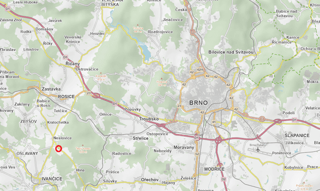 Prodej 0,13 ha pozemku - investiční příležitost - Neslovice, Brno venkov, okres Brno-venkov