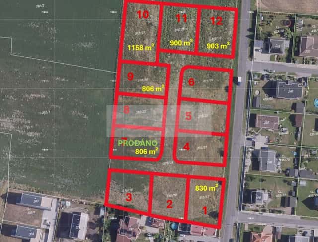 Prodej stavebního pozemku 806 m, Kosořice, okres Mladá Boleslav