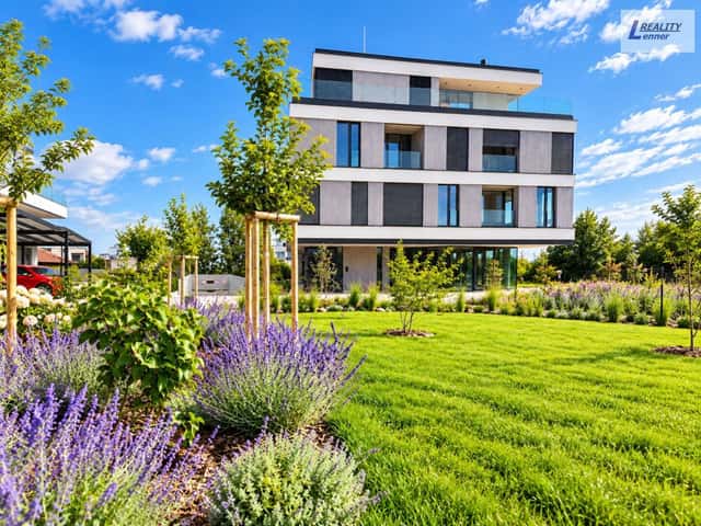 Pronájem bytu 2+kk, Rezidence Do Zahrádek II, 59 m2, 1. patro, terasa 6 m2, Do zahrádek II, Praha 5 – Třebonice
