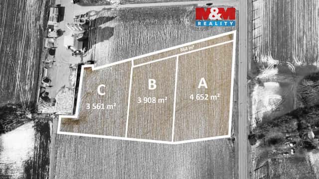 Prodej Komerčního pozemku v obci Vojkovice, 4.652m2, Vojkovice, okres Rokycany