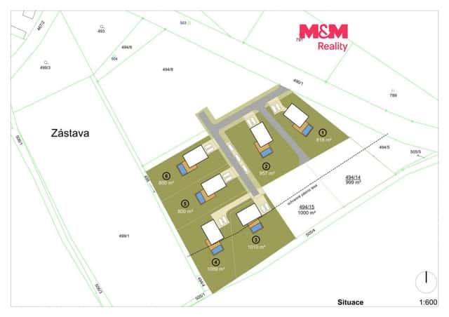 Prodej pozemku k bydlení, 800 m, Újezd u Sezemic, Újezd u Sezemic – Zástava, okres Pardubice