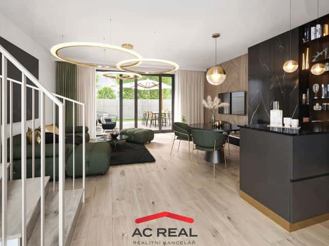 Prodej mezonetového bytu (townhouse) 4+kk, 109,2 m se zahradou - Brno Charbulova (1.6), Charbulova, Brno – Černovice, okres Brno-město