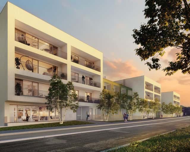 Prodej bytu 2+kk 53 m s balkonem, sklepem a parkovacím stáním v rezidenční novostavbě, Praha 6, Stochovská, Praha 6 – Ruzyně
