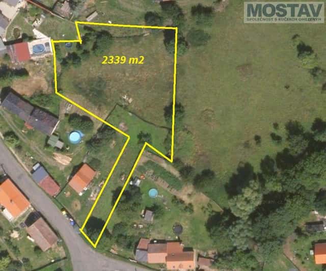 Prodej stavebního pozemku 2 339 m2, Hrobčice – Červený Újezd, okres Teplice