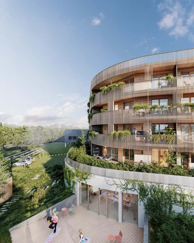Prodej bytu 2+kk 49,30 m2 v nejsoběstačnějším bytovém domě v Česku, Dolnoměcholupská, Praha 10 – Hostivař