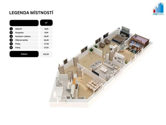 Prodej - Novostavba prostorný byt 3+1 v centru města Chotěšova, Plzeňská, Chotěšov, okres Plzeň-jih
