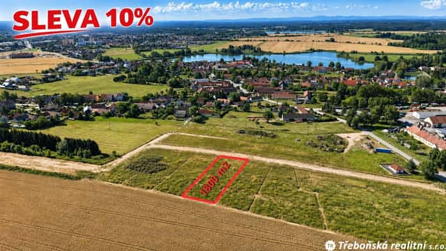 Prodej stavebního pozemku 1 800 m2, Třeboň Břilice, Třeboň – Břilice, okres Jindřichův Hradec