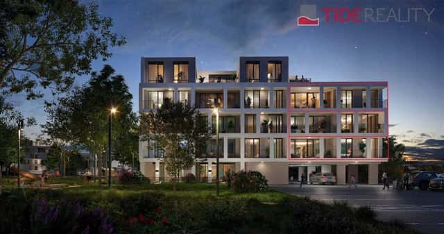 Slunný byt 4+kk, 98,3 m s terasou 19 m, 2. NP, Beroun. 85% ceny zaplatíte až v roce 2027-po kolaudac, Beroun