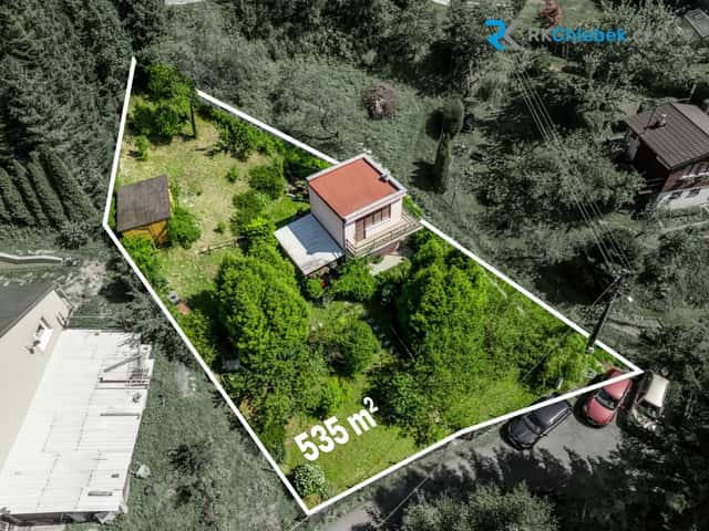Prodej zahrady 535 m s útulnou chatou se dvěma podlažími, Řepiště, okres Frýdek-Místek