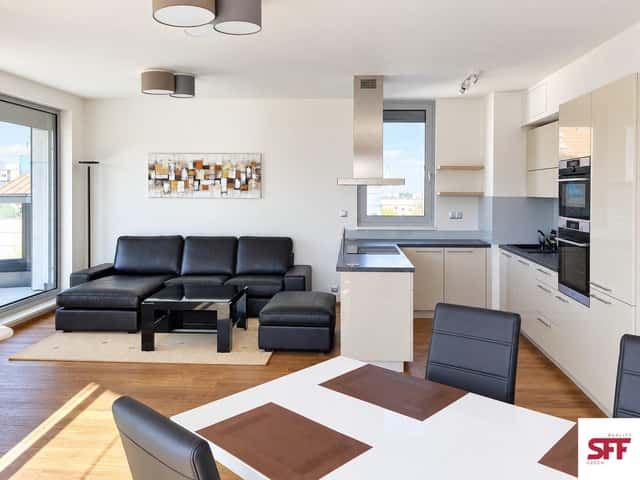 Moderní zařízený byt 3+kk s terasou a garážovým stáním Harfa Design Residence, Praha 9, Kurta Konráda, Praha 9 – Libeň