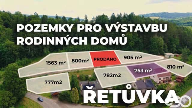 Prodej pozemků k výstavbě rodinného domu, 753 m2, Řetůvka, Řetůvka, okres Ústí nad Orlicí