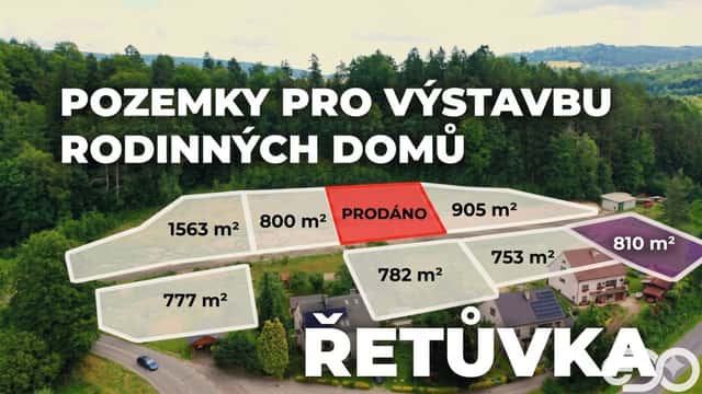 Prodej pozemků k výstavbě rodinného domu, 810 m2, Řetůvka, Řetůvka, okres Ústí nad Orlicí