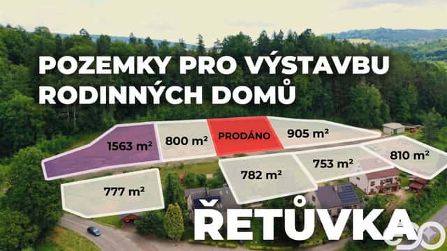 Prodej pozemků k výstavbě rodinného domu, 1 563 m2, Řetůvka, Řetůvka, okres Ústí nad Orlicí