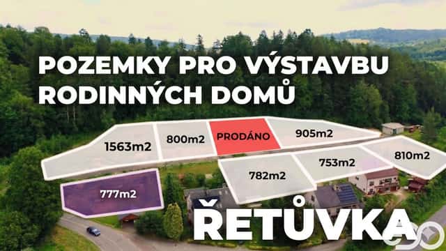Prodej pozemků k výstavbě rodinného domu, 777 m2, Řetůvka, Řetůvka, okres Ústí nad Orlicí