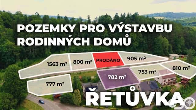 Prodej pozemků k výstavbě rodinného domu, 782 m2, Řetůvka, Řetůvka, okres Ústí nad Orlicí
