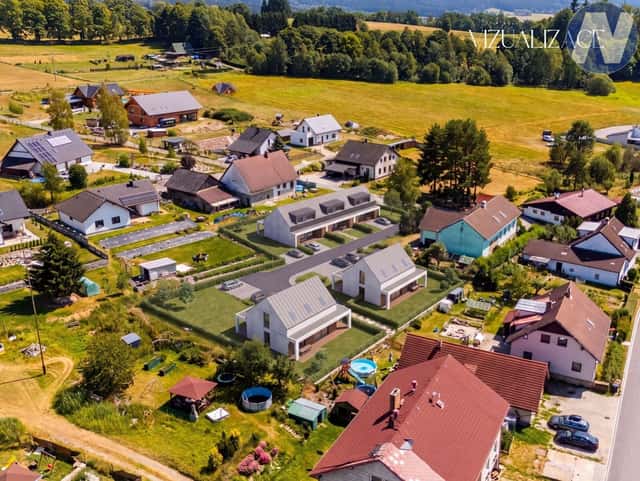 Pozemek s projektem obytného souboru a stavebním povolením Mlynářovická ul., Volary, Mlynářovická, Volary, okres Prachatice