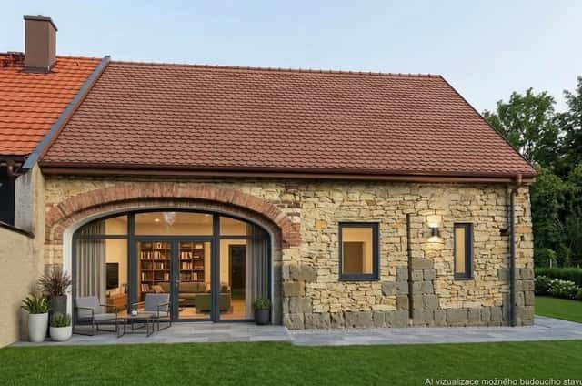 Na prodej dvě stodoly s možností přestavby na rodinné domy se zahradami, Štětí – Brocno, okres Litoměřice