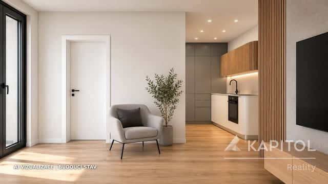 Pronájem moderního bytu 2+kk s balkonem v centru Brna Příční, 46 m, Příční, Brno – Zábrdovice, okres Brno-město
