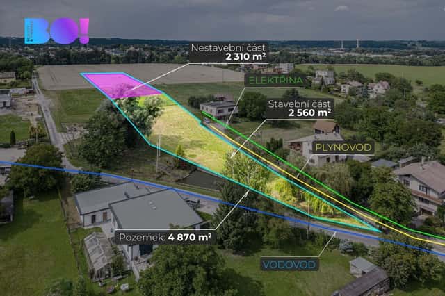 Prodej stavebního pozemku Třinec - Konská, 2 560 m, Třinec – Konská, okres Frýdek-Místek