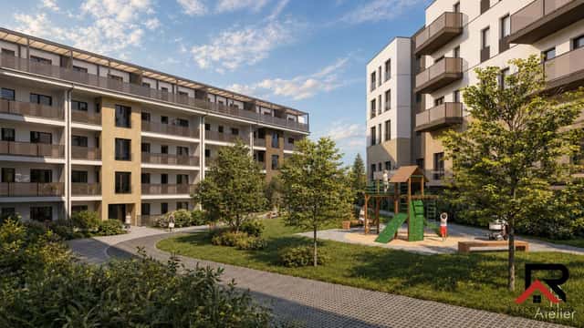 Prodej bytu o velikosti 42,8 m v Rezidenci Okrajová v Třebíči, Stavební, Třebíč – Horka-Domky