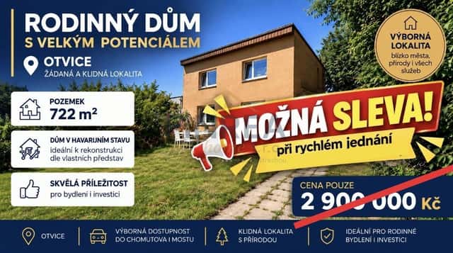 Prodej rodinného domu 4+1, 150 m2, ul. Jirkovská, Otvice, Jirkovská, Otvice, okres Chomutov