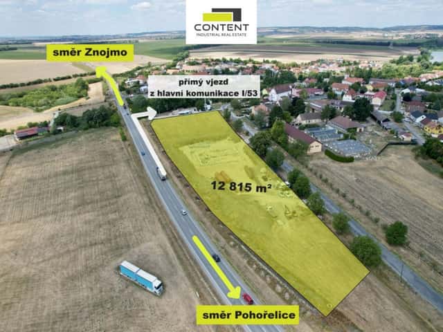PRODEJ KOMERČNÍHO POZEMKU S PLATNÝM STAVEBNÍM POVOLENÍM V BRANIŠOVICÍCH, Branišovice, okres Brno-venkov