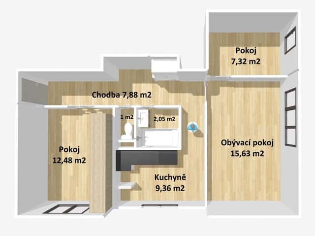 Panelový byt 3+1 Stříbro, Brožíkova ulice, Brožíkova, Stříbro, okres Tachov